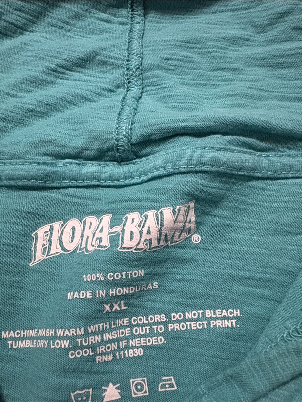 Teal Long Sleeve Hoodie Tee - Picture 2 of 3